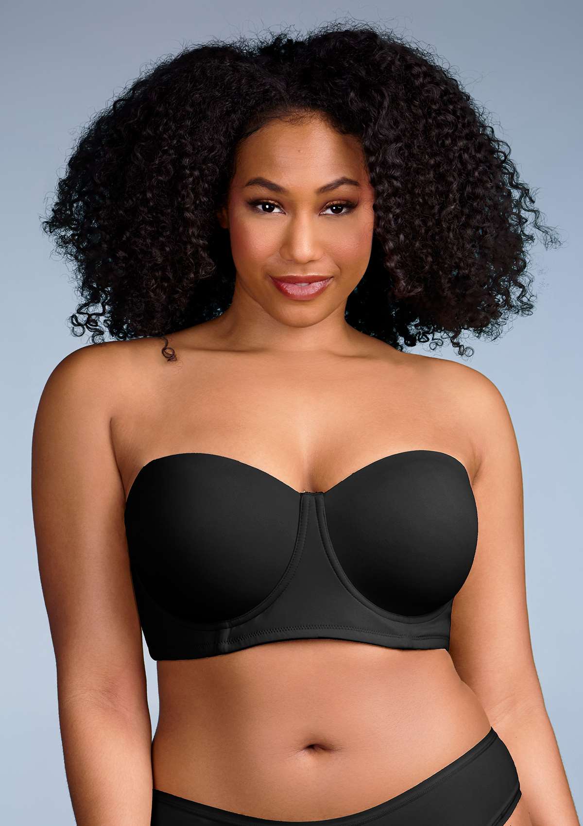 HSIA Margaret Molded Convertible Multiway Classic Strapless Bra - Black / 44 / C