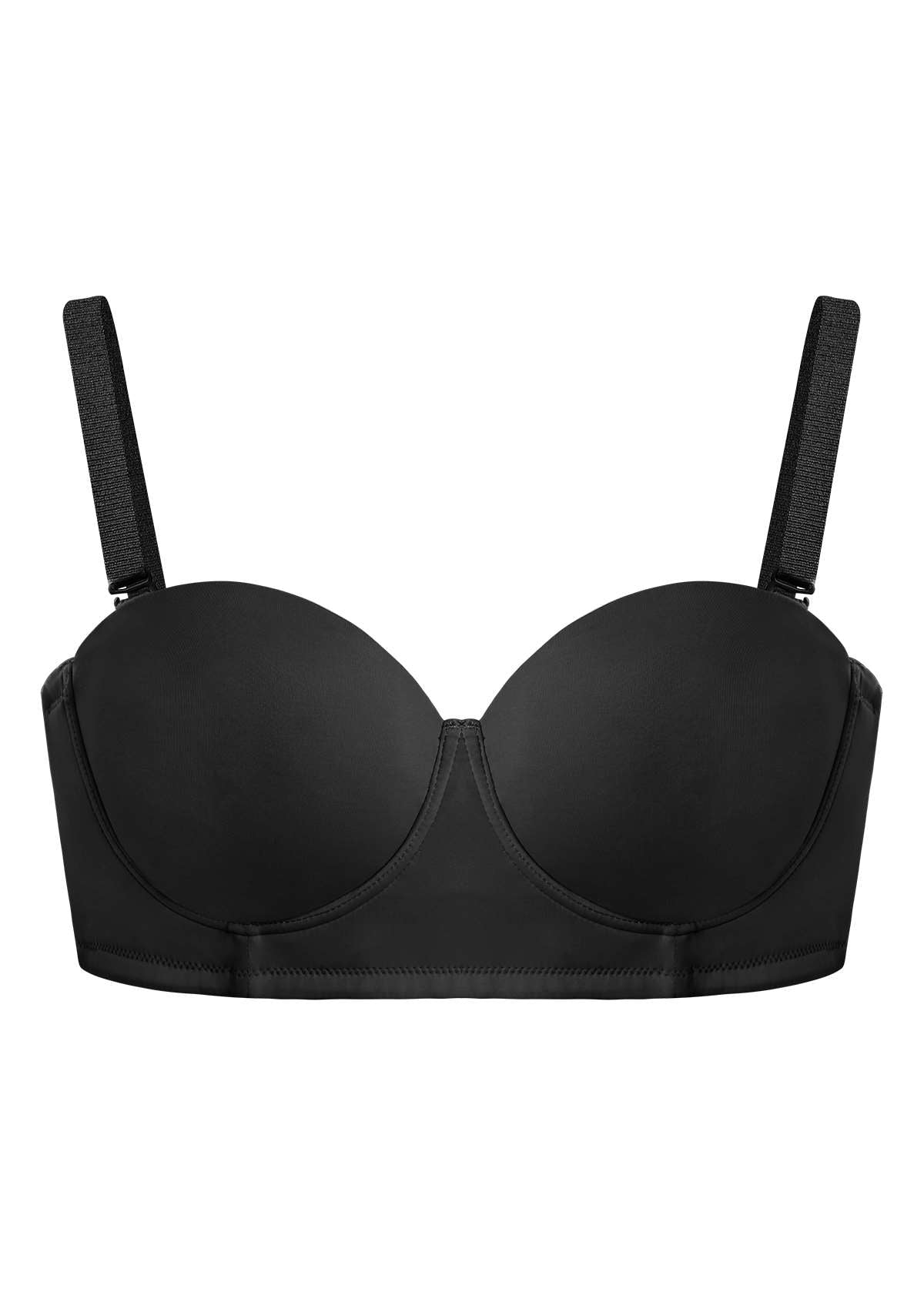 HSIA Margaret Molded Convertible Multiway Classic Strapless Bra - Black / 38 / DDD/F