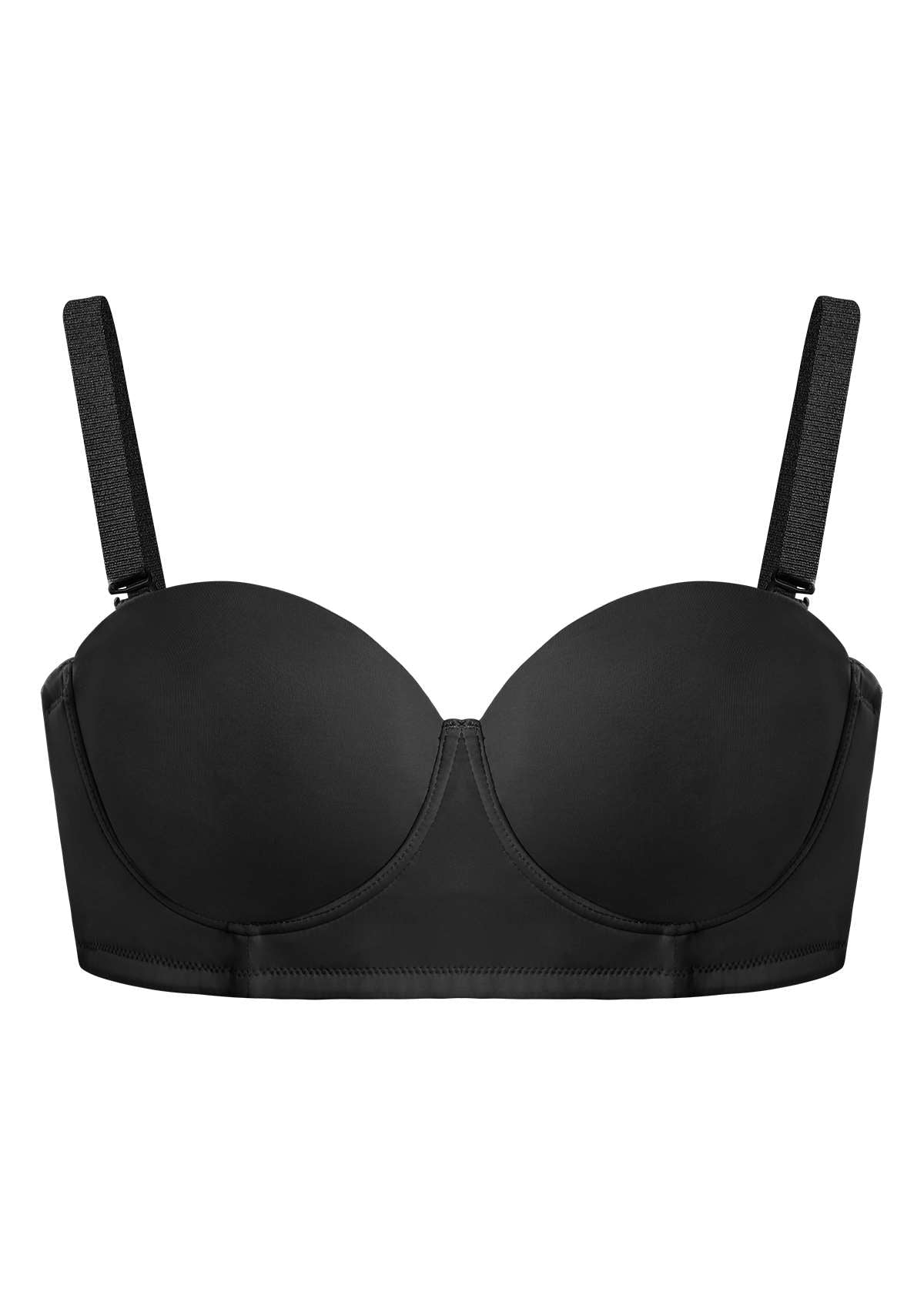 HSIA Margaret Molded Convertible Multiway Classic Strapless Bra - Black / 42 / D
