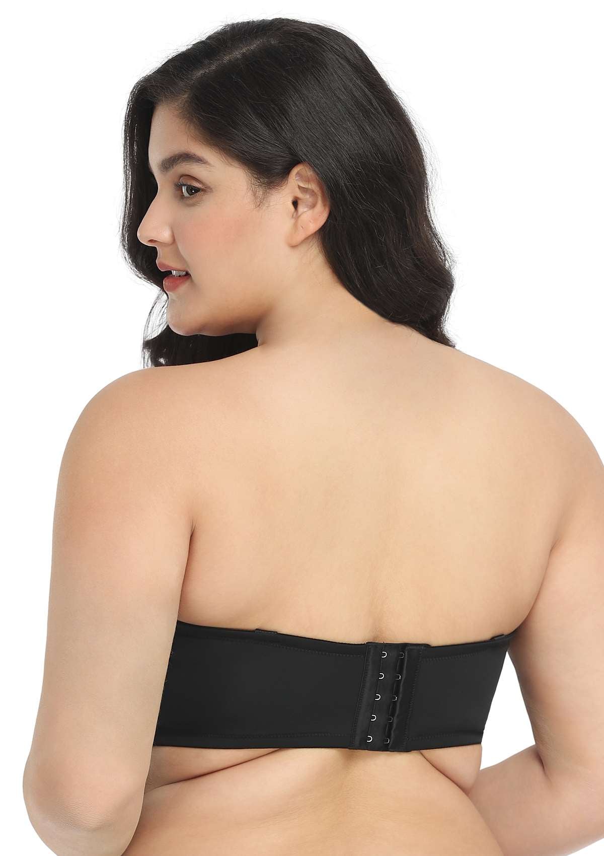 HSIA Margaret Molded Convertible Multiway Classic Strapless Bra - Black / 44 / D
