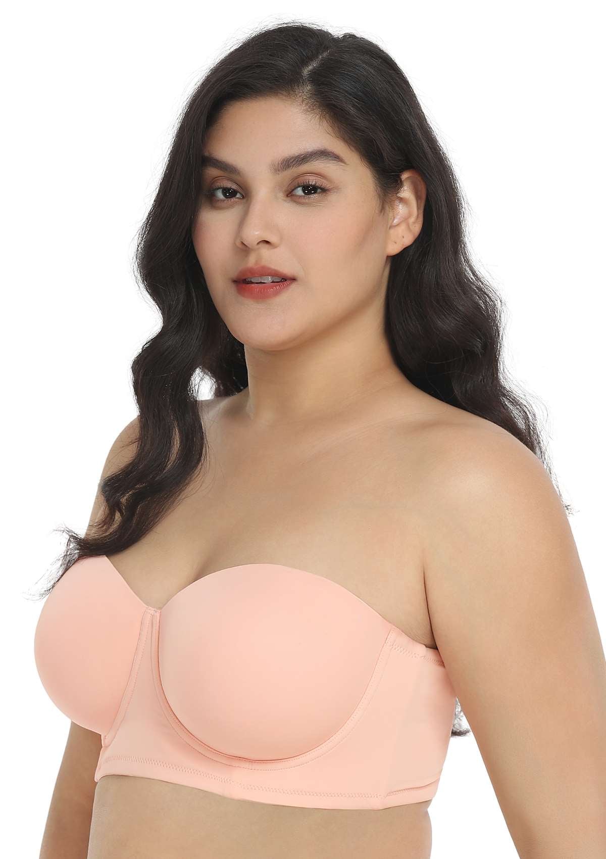 HSIA Margaret Molded Convertible Multiway Supportive Strapless Bra - Light Pink / 42 / D