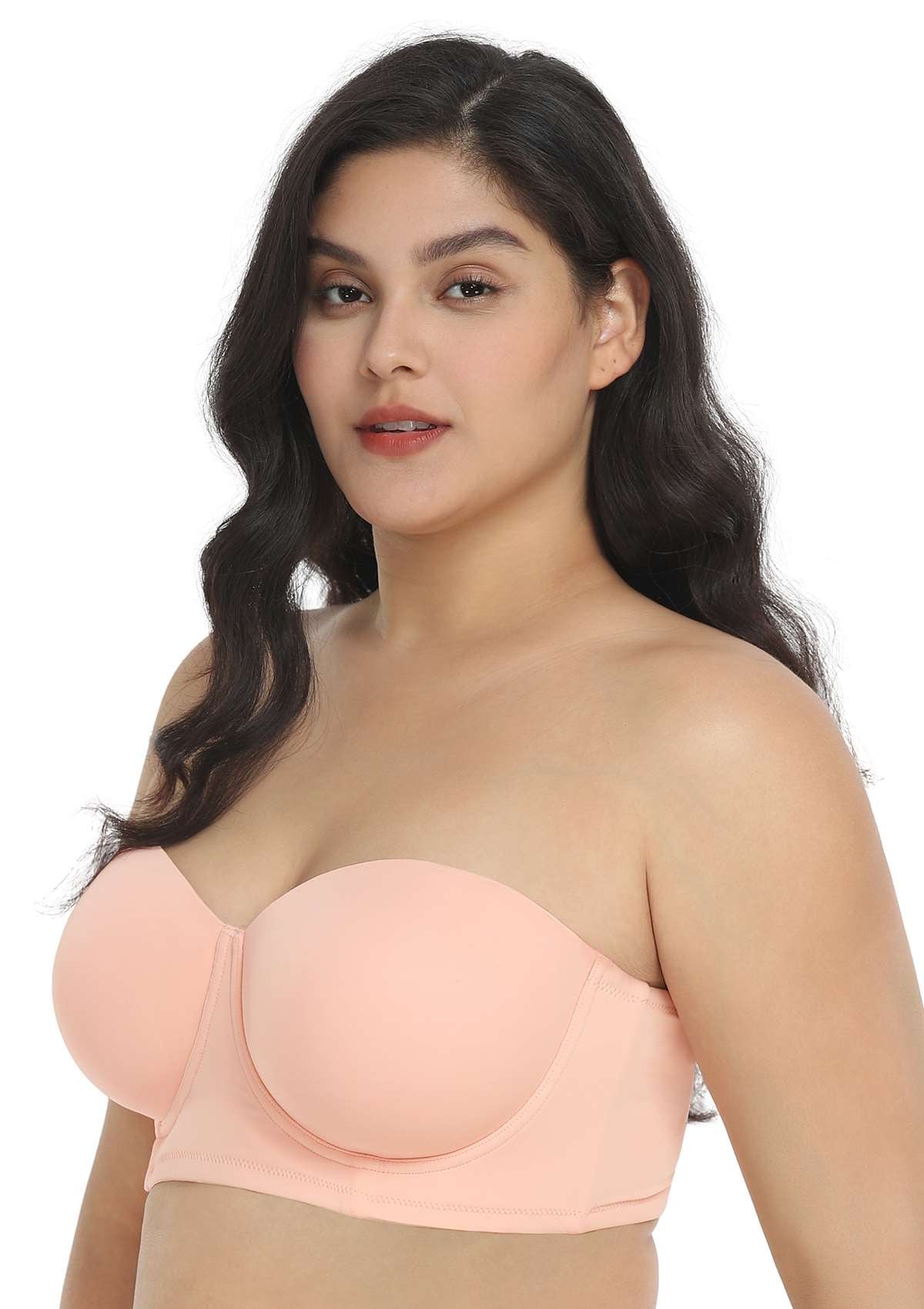HSIA Margaret Molded Convertible Multiway Supportive Strapless Bra - Light Pink / 34 / C