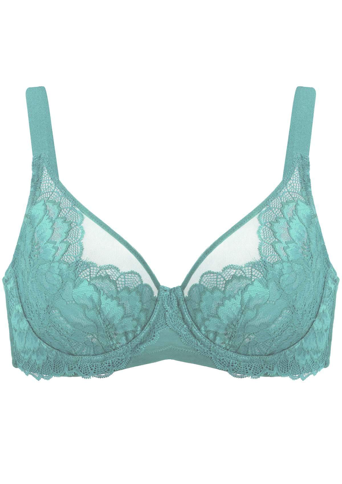 HSIA Paeonia Lace Full Coverage Underwire Non-Padded Uplifting Bra - Light Coral / 34 / DD/E