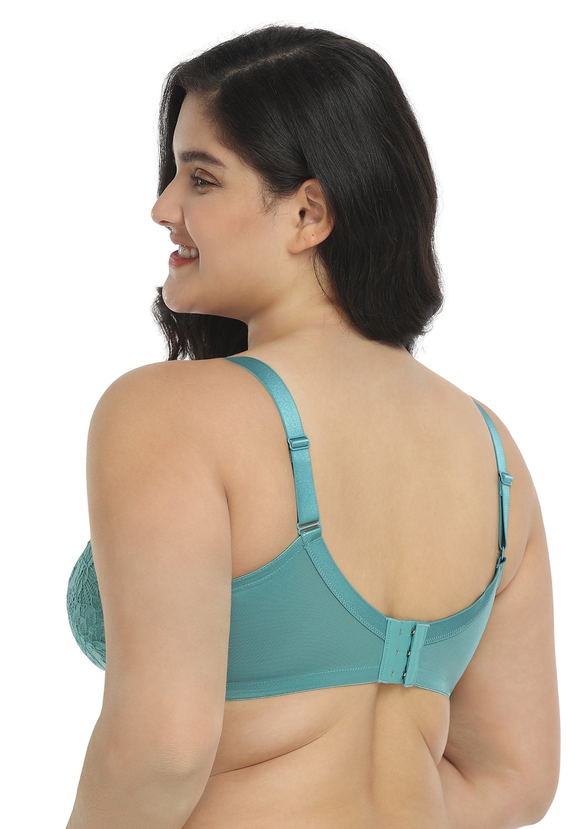 HSIA Paeonia Lace Full Coverage Underwire Non-Padded Uplifting Bra - Teal / 34 / D