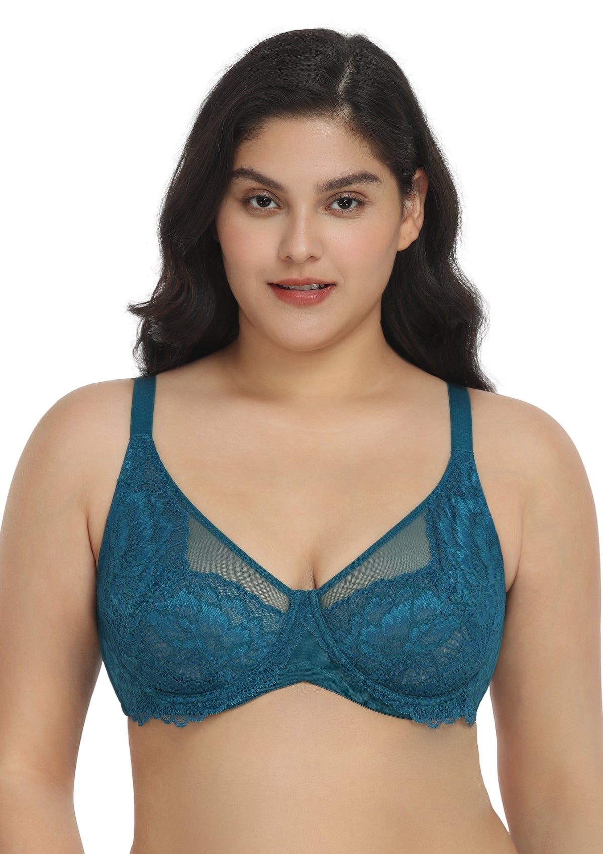 HSIA Paeonia Lace Full Coverage Underwire Non-Padded Uplifting Bra - Dark Blue / 38 / C