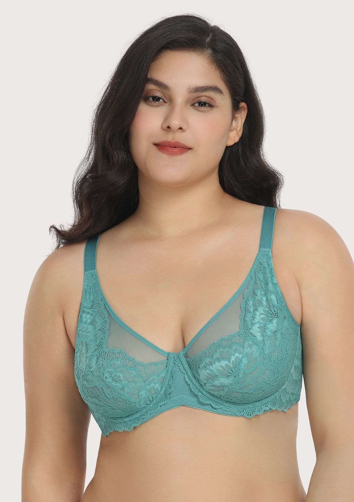 HSIA Paeonia Lace Full Coverage Underwire Non-Padded Uplifting Bra - Light Coral / 38 / DD/E