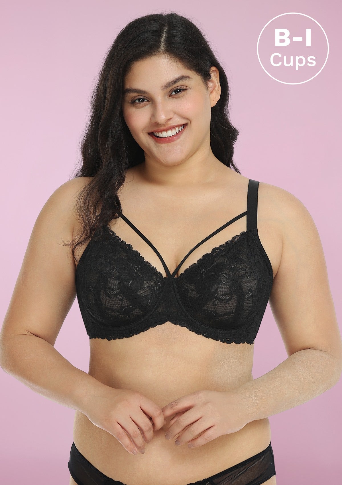 HSIA Pretty In Petals Bra - Plus Size Lingerie For Comfrot And Support - Black / 36 / D