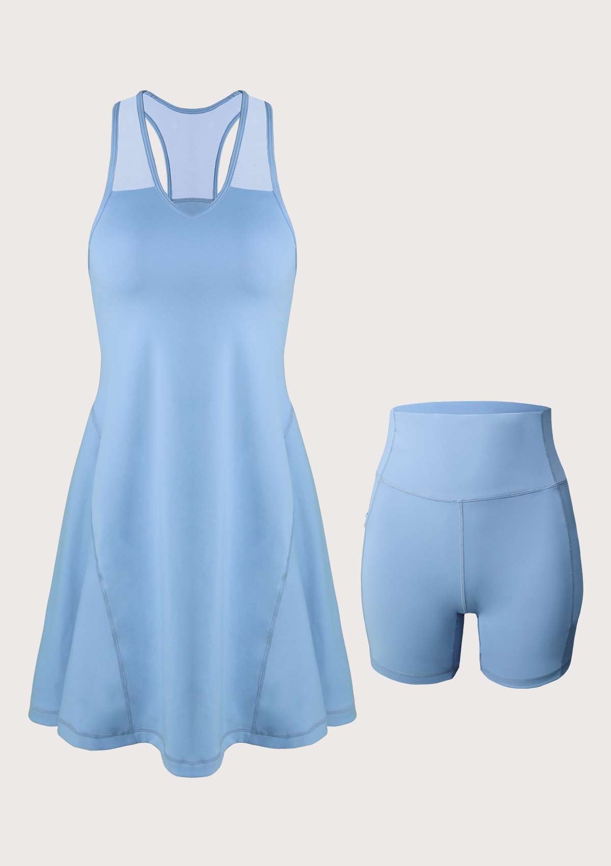 SONGFUL On The Move Sports Dress With Shorts Set - M / Blue