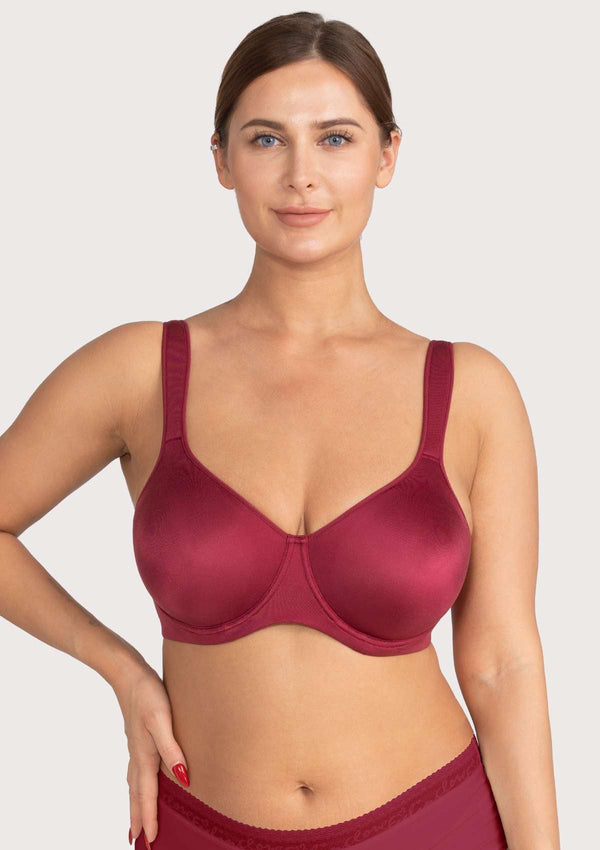 HSIA Womens Plus Size Sexy Bras Full Coverage Mesh Unlined Minimizer Bras  Rose Red 40DDD