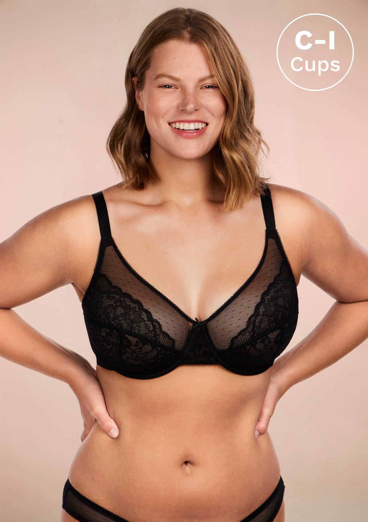 HSIA Enchante Full Coverage Minimizer Bra: Lace Underwire, Unlined Bra - Black / 34 / DD/E