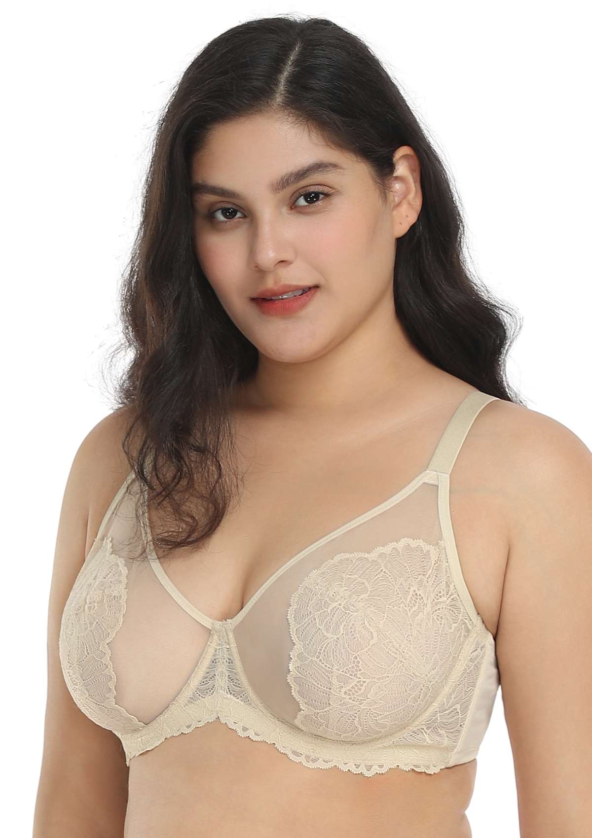 HSIA Blossom Full Coverage Side Support Bra: Designed For Heavy Busts - Beige / 44 / DD/E