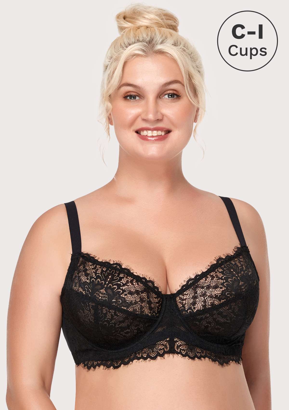 HSIA Sunflower Matching Bra And Underwear: Back And Side Smoothing Bra - Black / 40 / DD/E