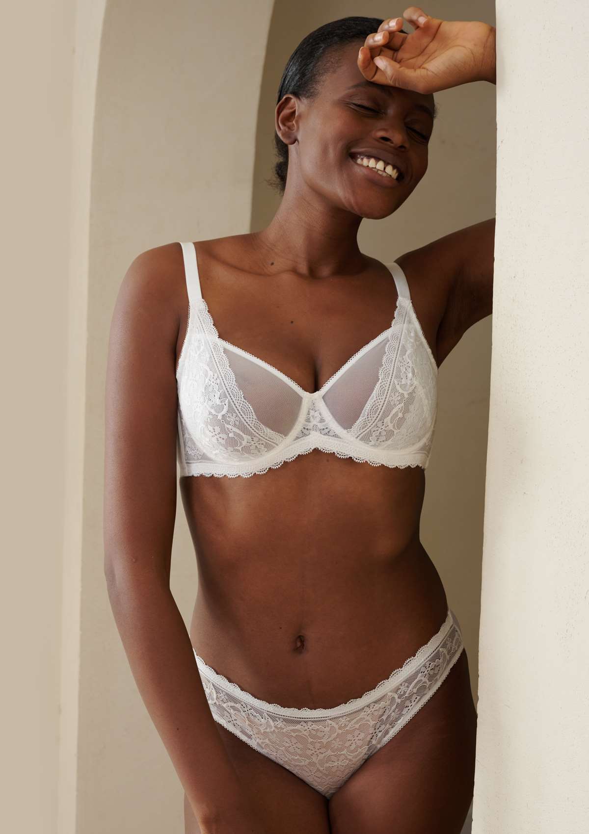 HSIA Anemone Matching Underwear And Bra Sets Underwire Bra, No Padding - White / 36 / D