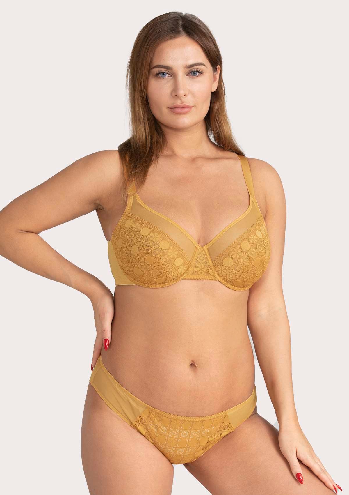 HSIA Time To Shine Lace Unlined Bra - Yellow / 36 / D