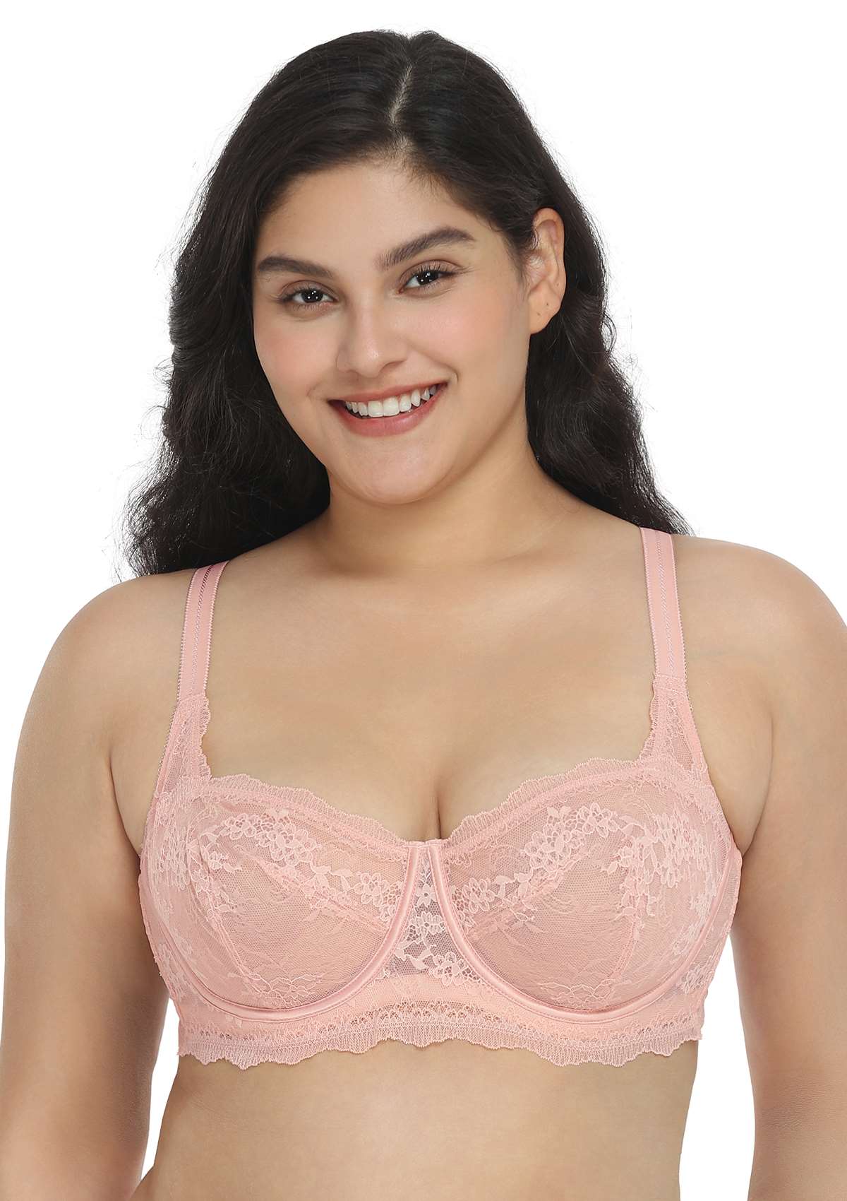 HSIA I Do Floral Lace Bridal Balconette Beautiful Bra For Special Day - Pink / 40 / DDD/F