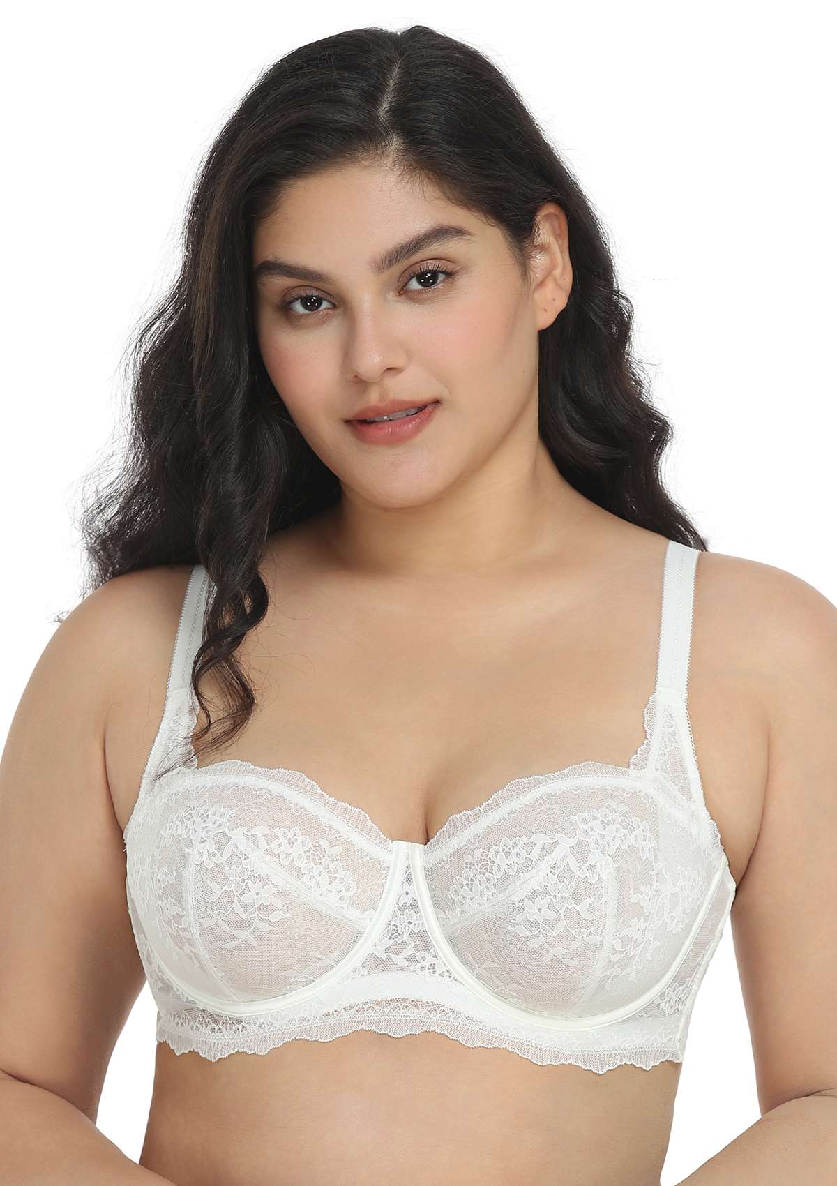 HSIA I Do Floral Lace Bridal Balconette Beautiful Bra For Special Day - White / 34 / D