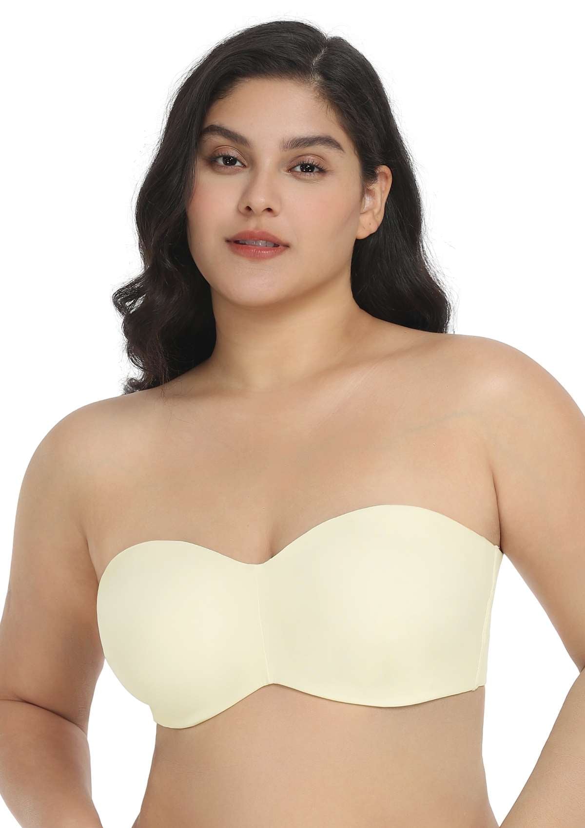 HSIA Shay Multiway Unlined Minimizer Secure Lifted Strapless Bra - 36 / DDD/F / Champagne