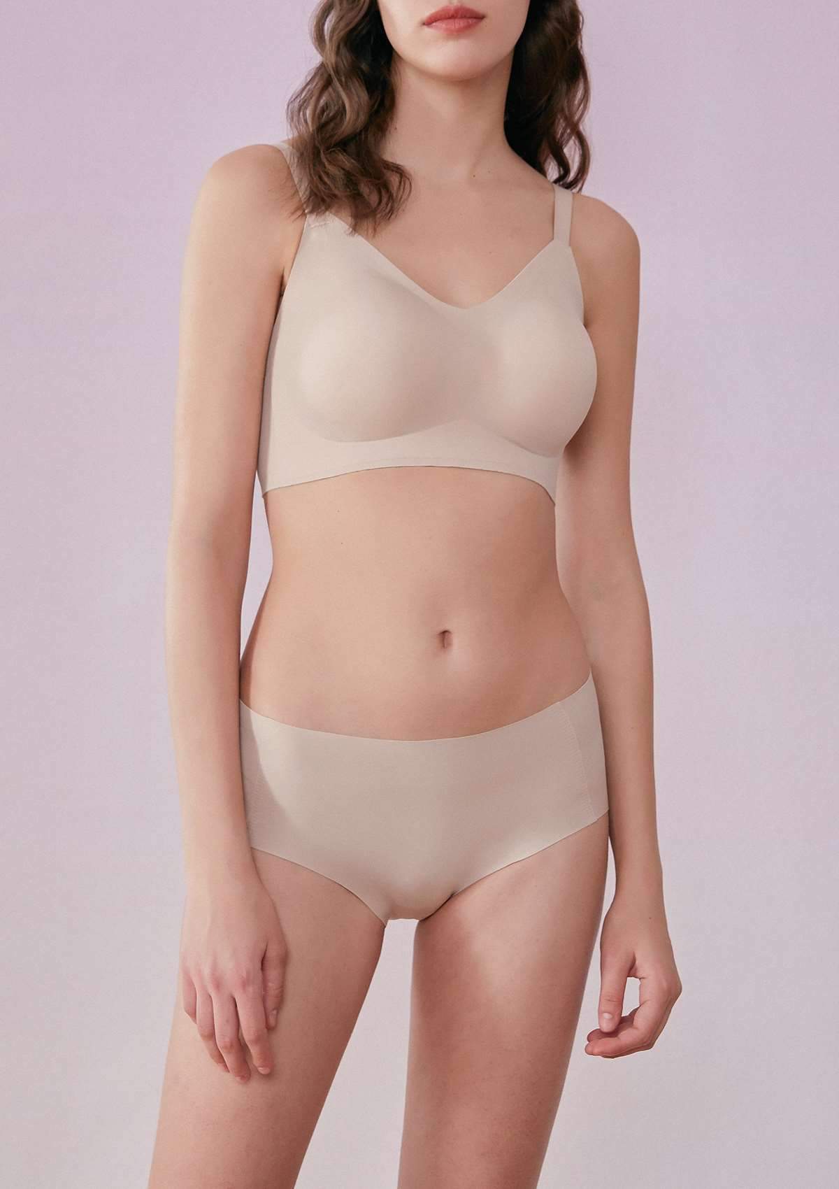 HSIA Seamless Cooling Wirefree Padded Bra - XL / Beige