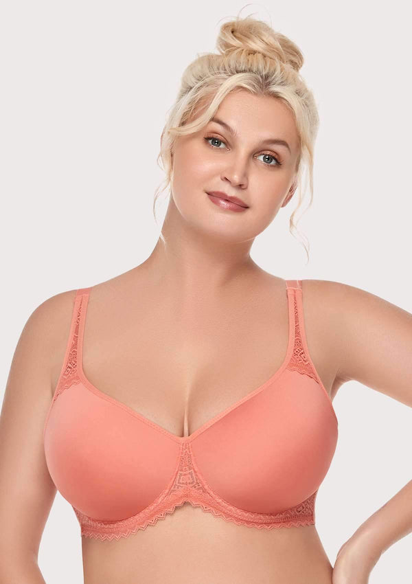 HSIA Embroidered Sexy Lace Bra: Unpadded Bra for Plus Size Women
