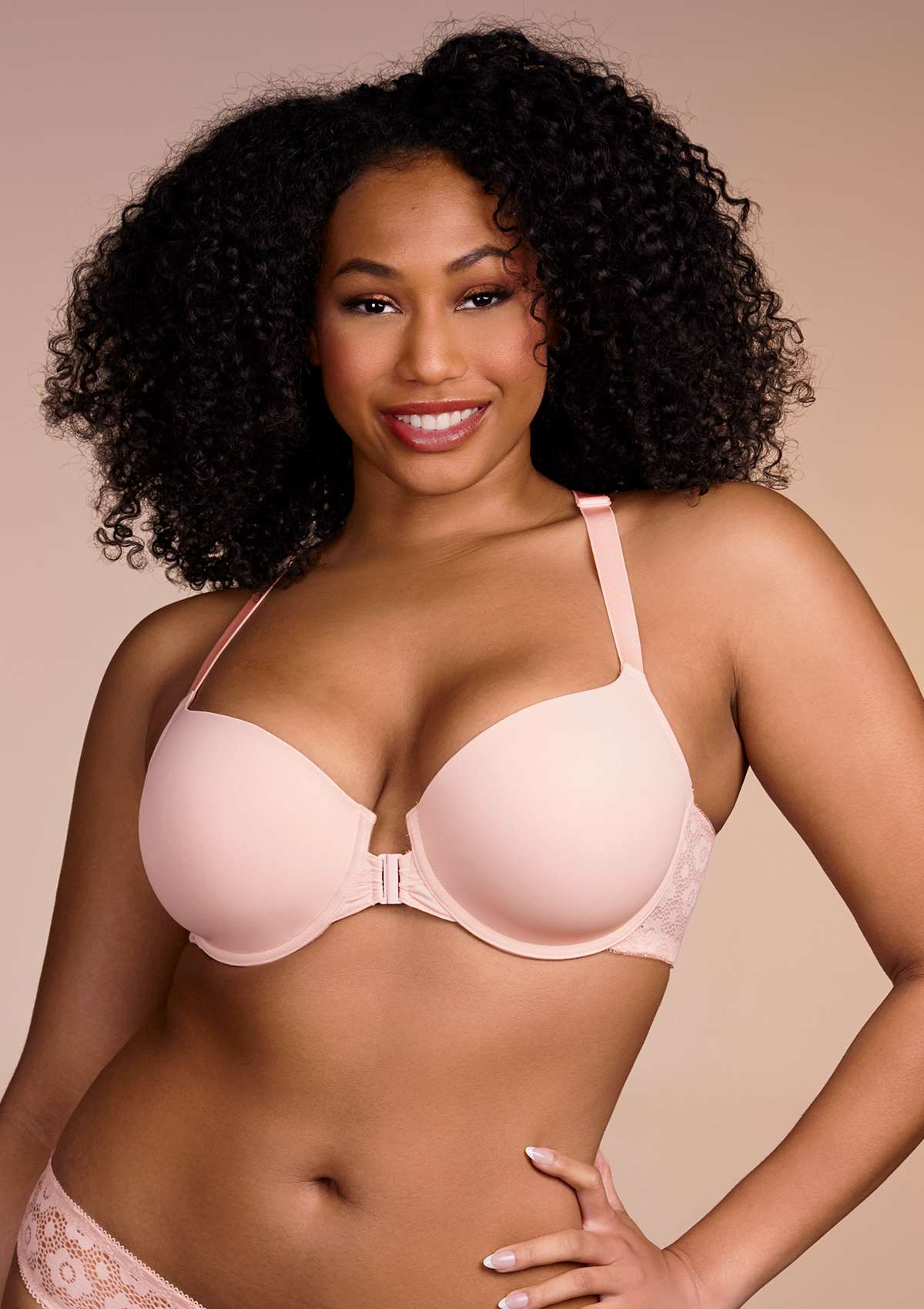 HSIA Serena Front-Close Lace Racerback Underwire Bra For Back Support - Pink / 40 / DD/E