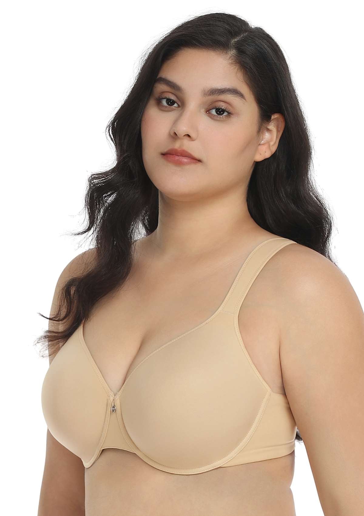 HSIA Patricia Seamless Lightly Padded Minimizer Bra -for Bigger Busts - Beige / 38 / H