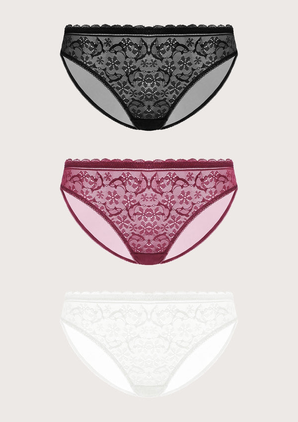 HSIA Anemone Lace Mesh Dolphin-Patterned Mid-low Rise Underwear