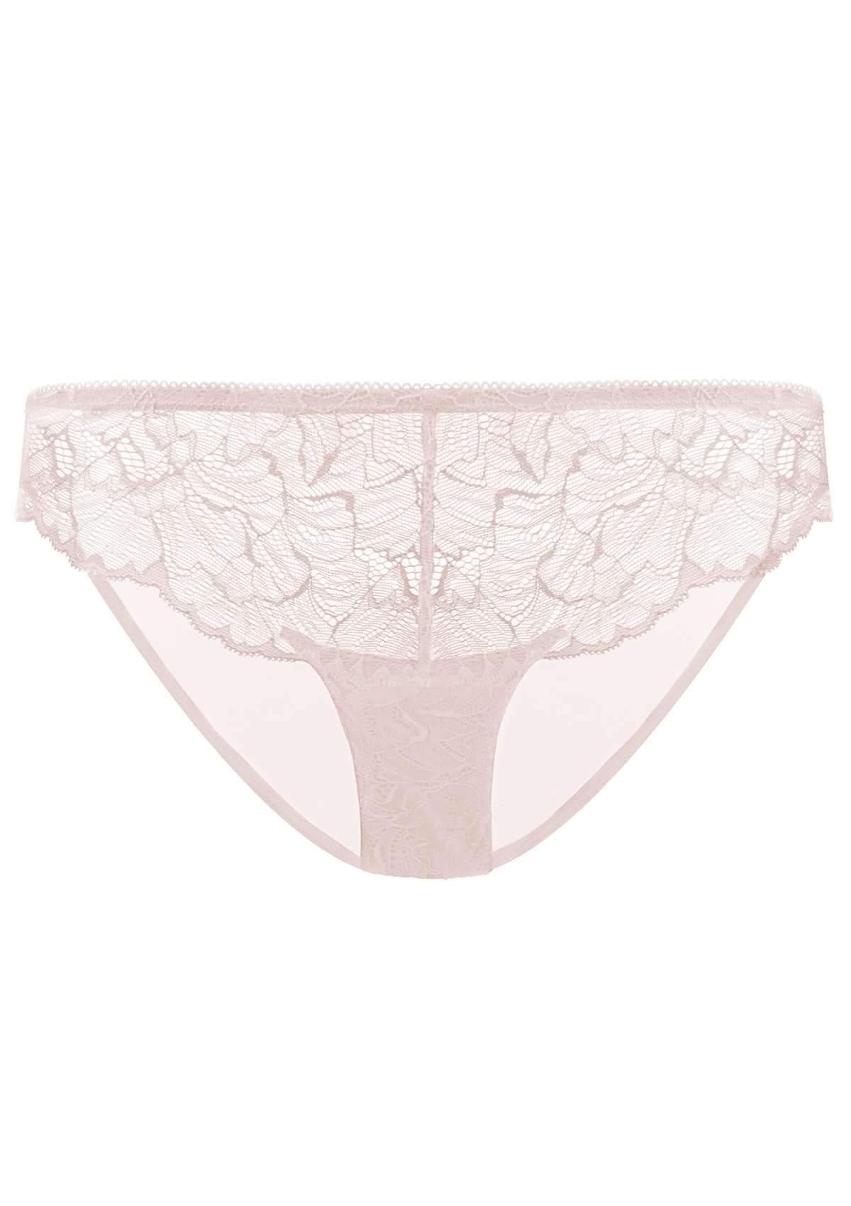 HSIA Blossom Mid-Rise Front Lace Mesh Back Everyday Pantie  - M / Dark Pink / High-Rise Brief