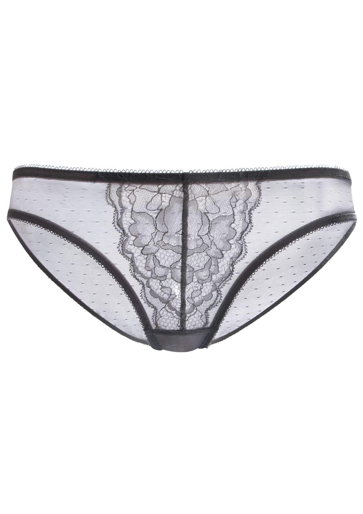 HSIA Enchante Sheer Lace Mesh Mid Rise Bikini Underwear - L / White