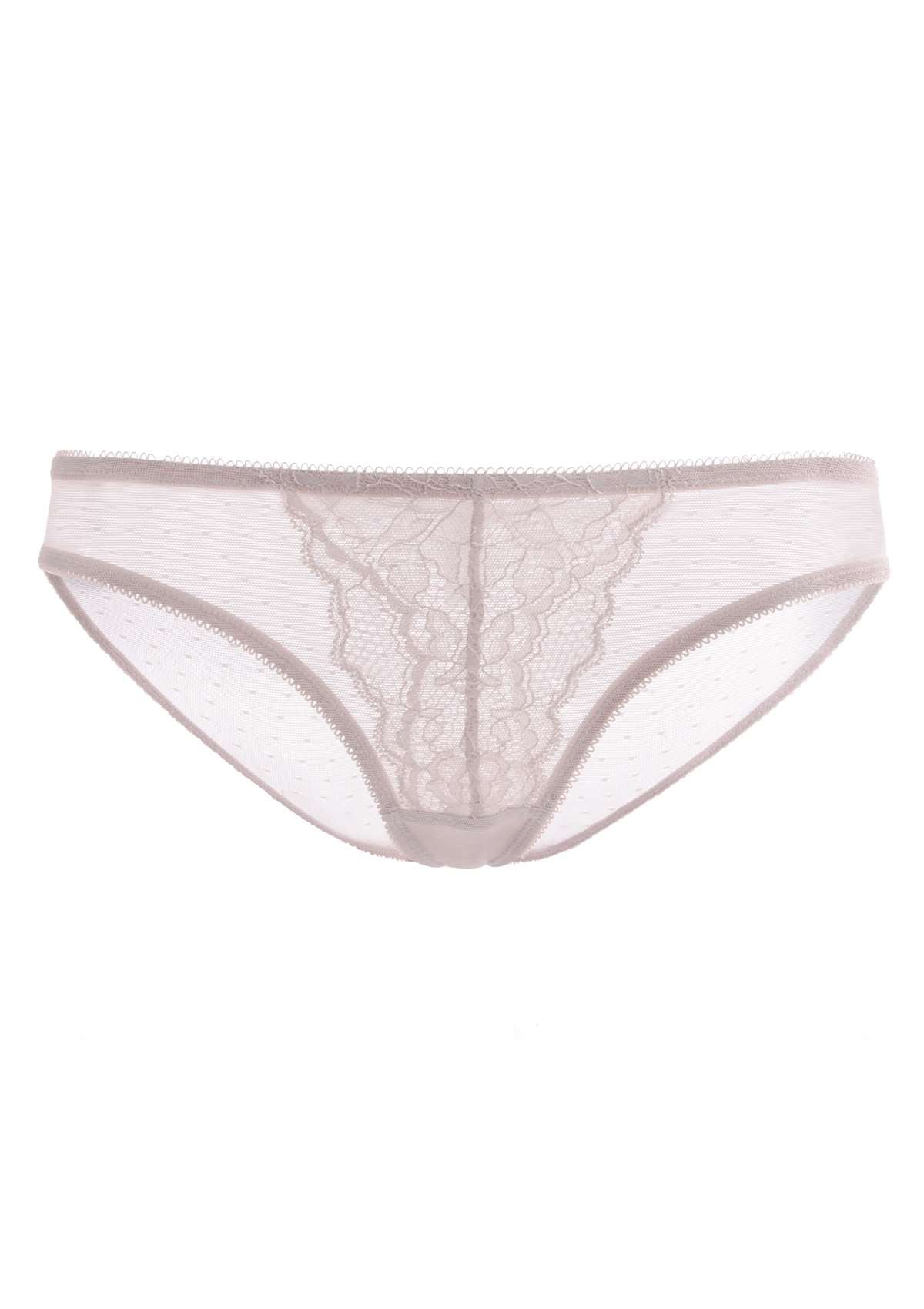 HSIA Mid-Rise Sheer Stylish Lace-Trimmed Supportive Comfy Mesh Pantie - L / Dark Pink / Bikini