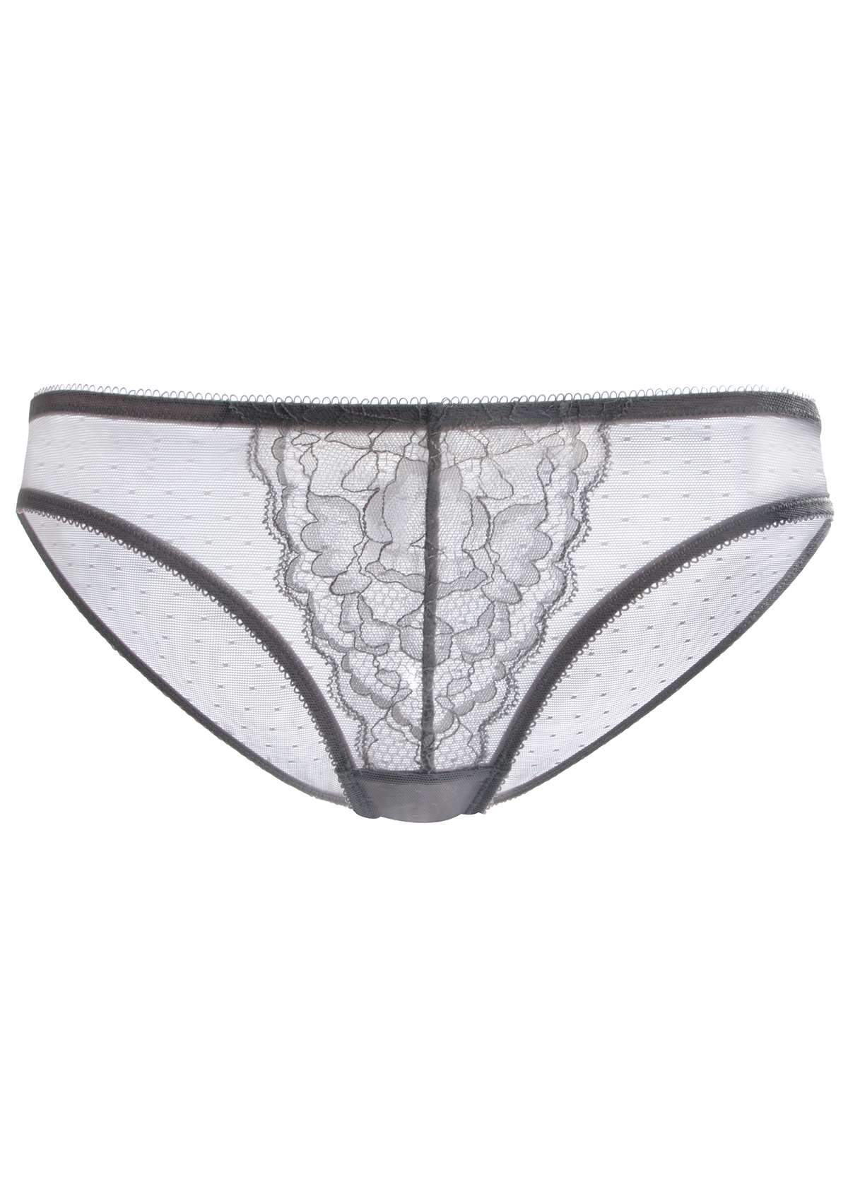 HSIA Enchante Sheer Lace Mesh Mid Rise Bikini Underwear - XXXL / White