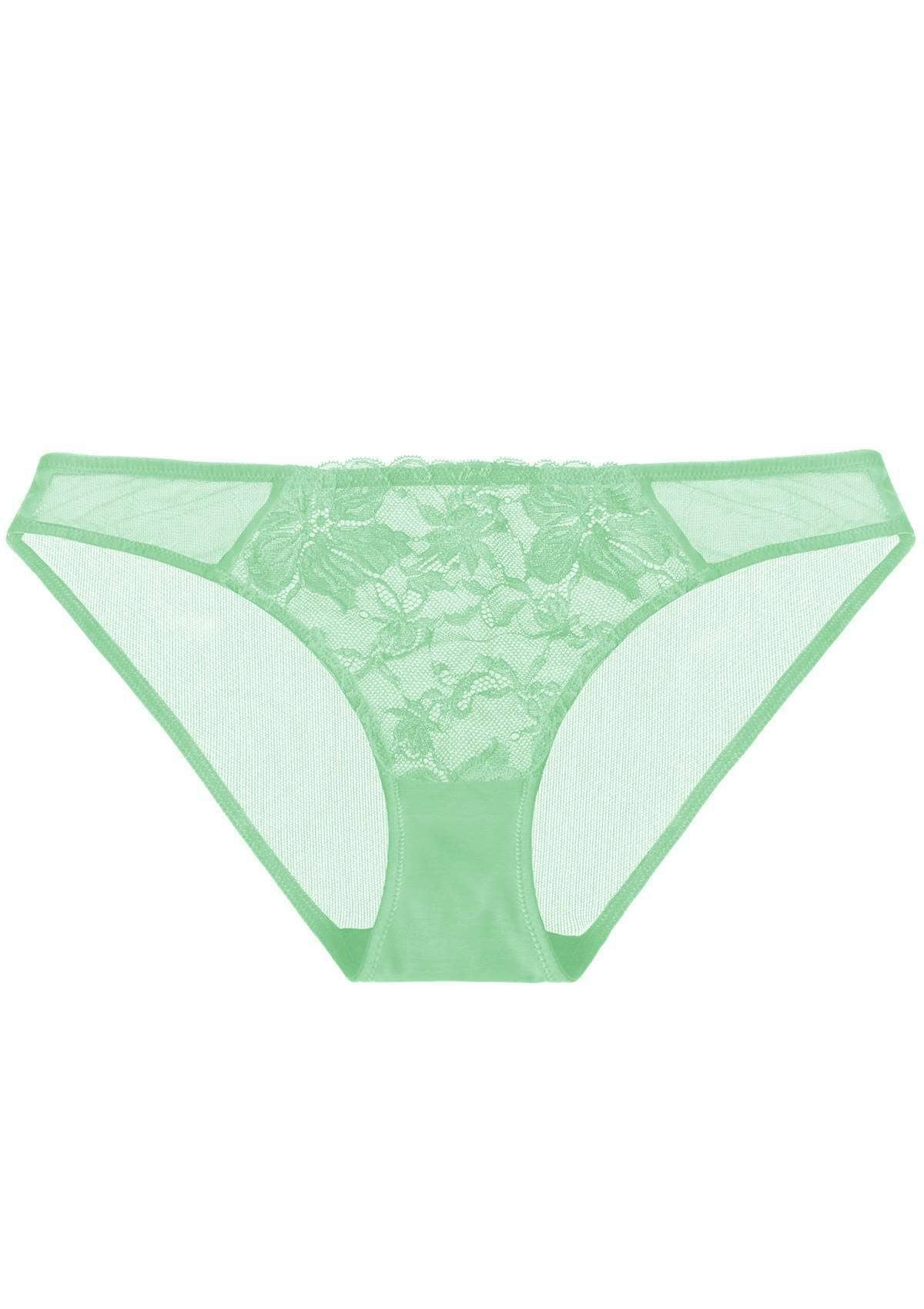 HSIA Pretty In Petals Mid-Rise Sexy Stylish Lace MESH Underwear  - XL / Bright Green