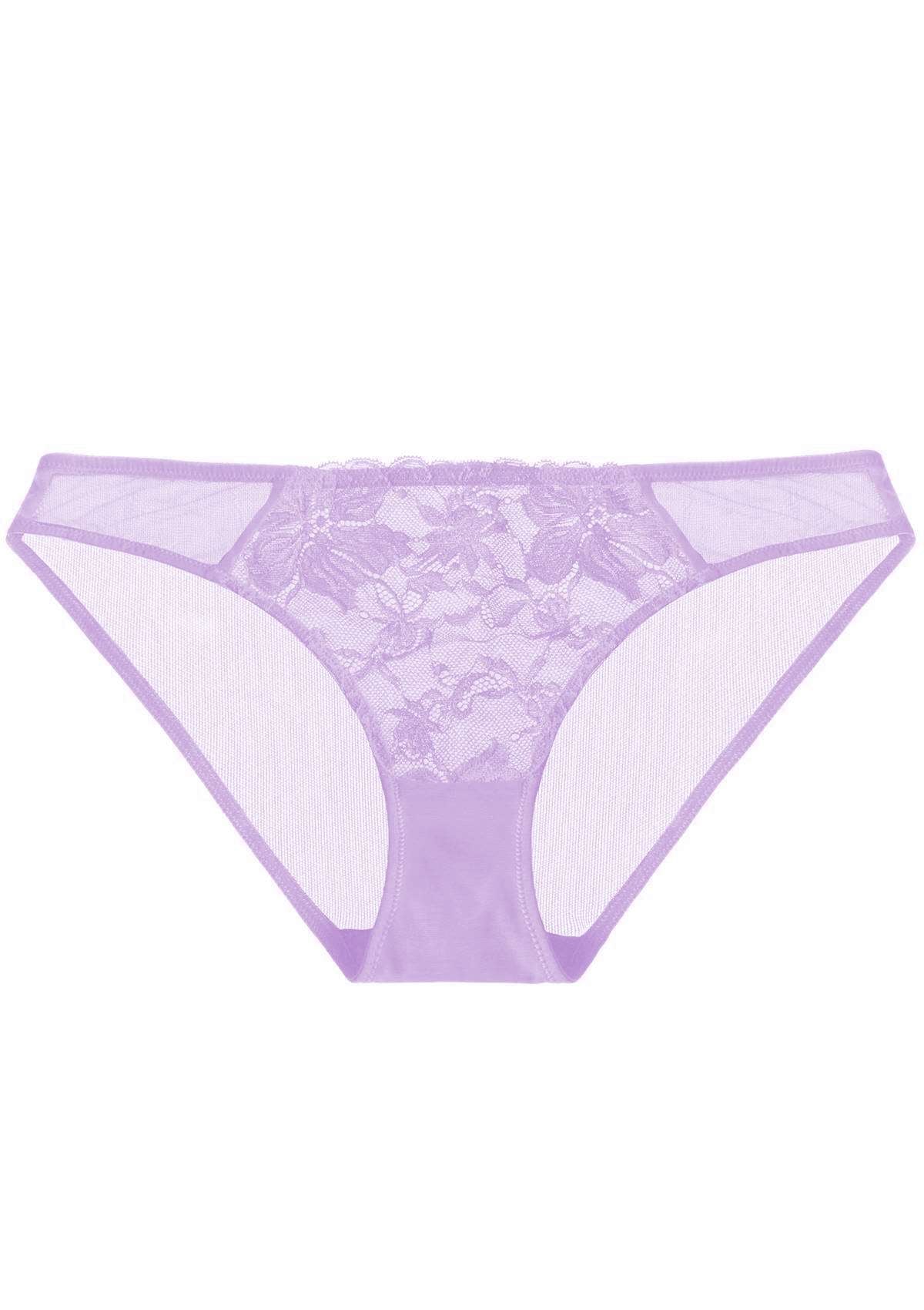 HSIA Mid-Rise Delicate Lace Sheer Underwear, Breathable And Comfortable - S / Purple