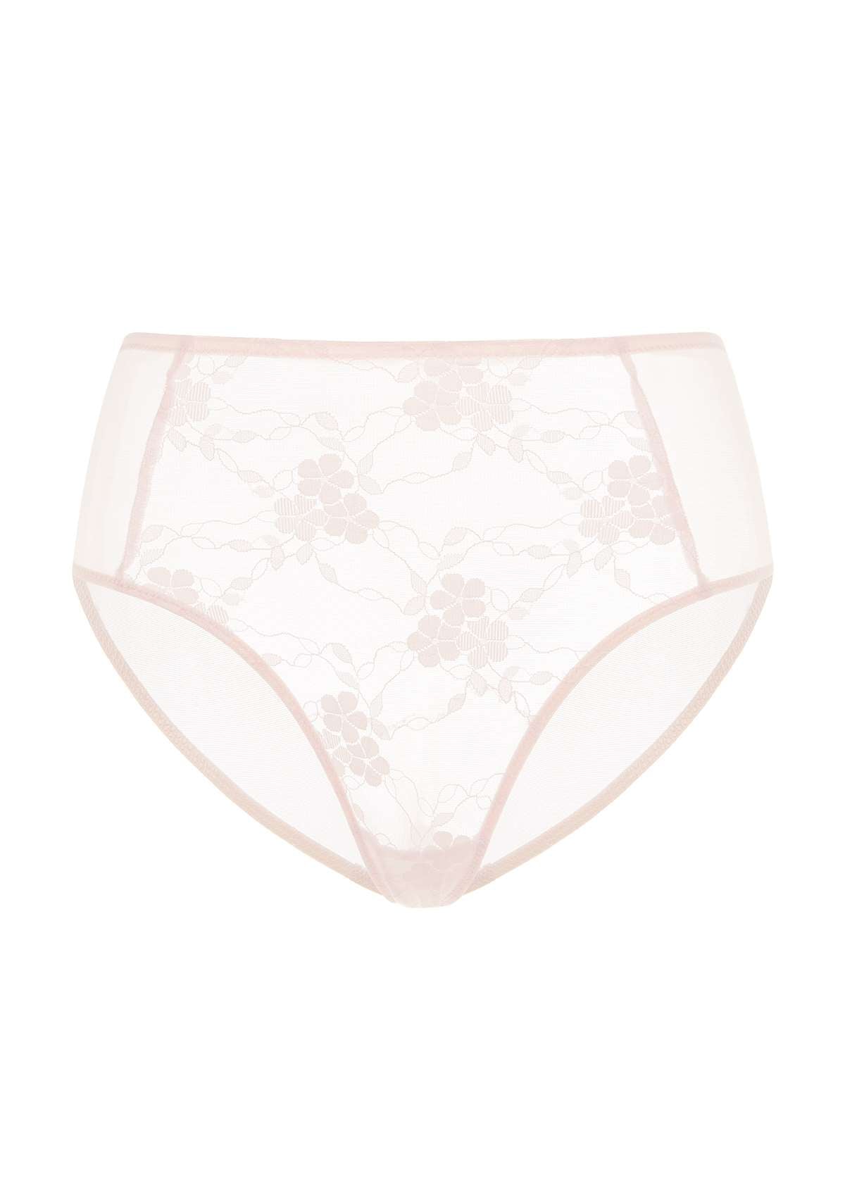 HSIA Spring Romance High-Rise Floral Lacy Panty-Comfort In Style - L / Dusty Peach