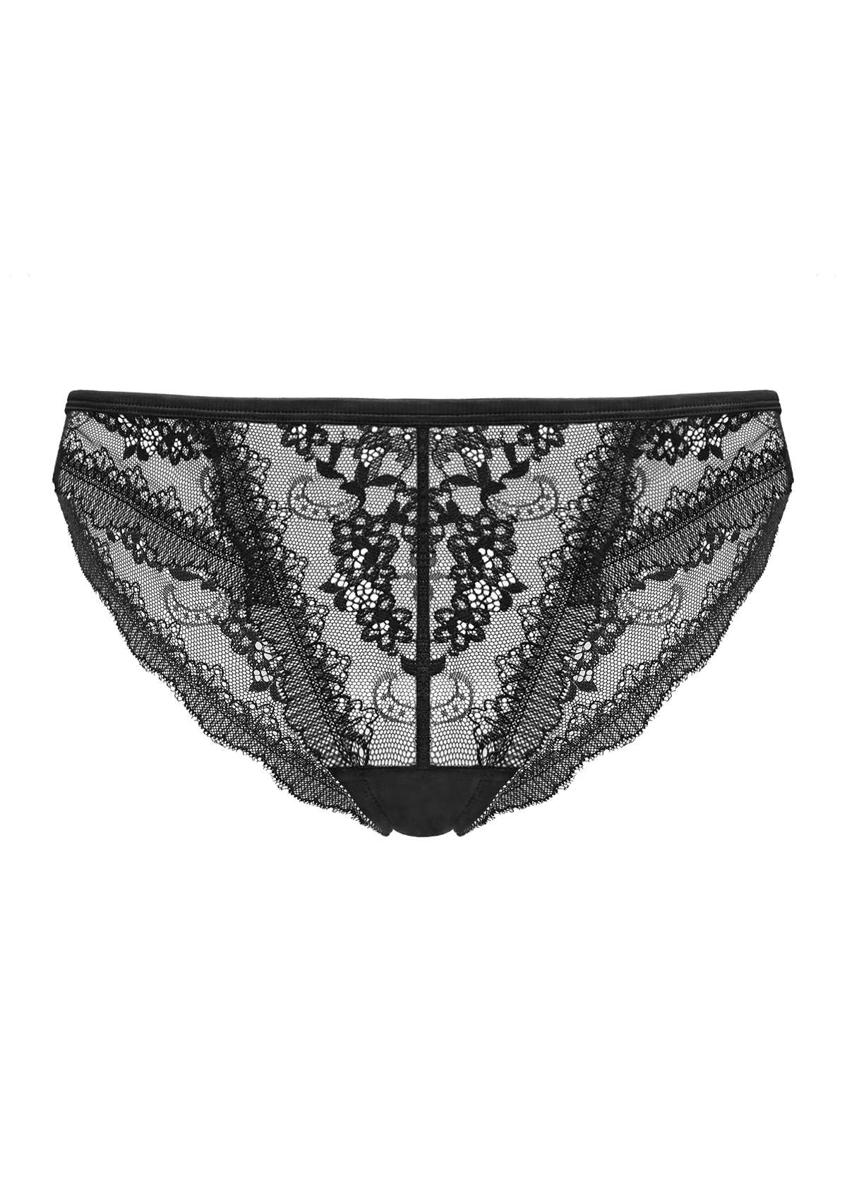 HSIA Floral Lace Bridal Cheeky Underwear: Delicate, Airy, And Comfy - Black / L