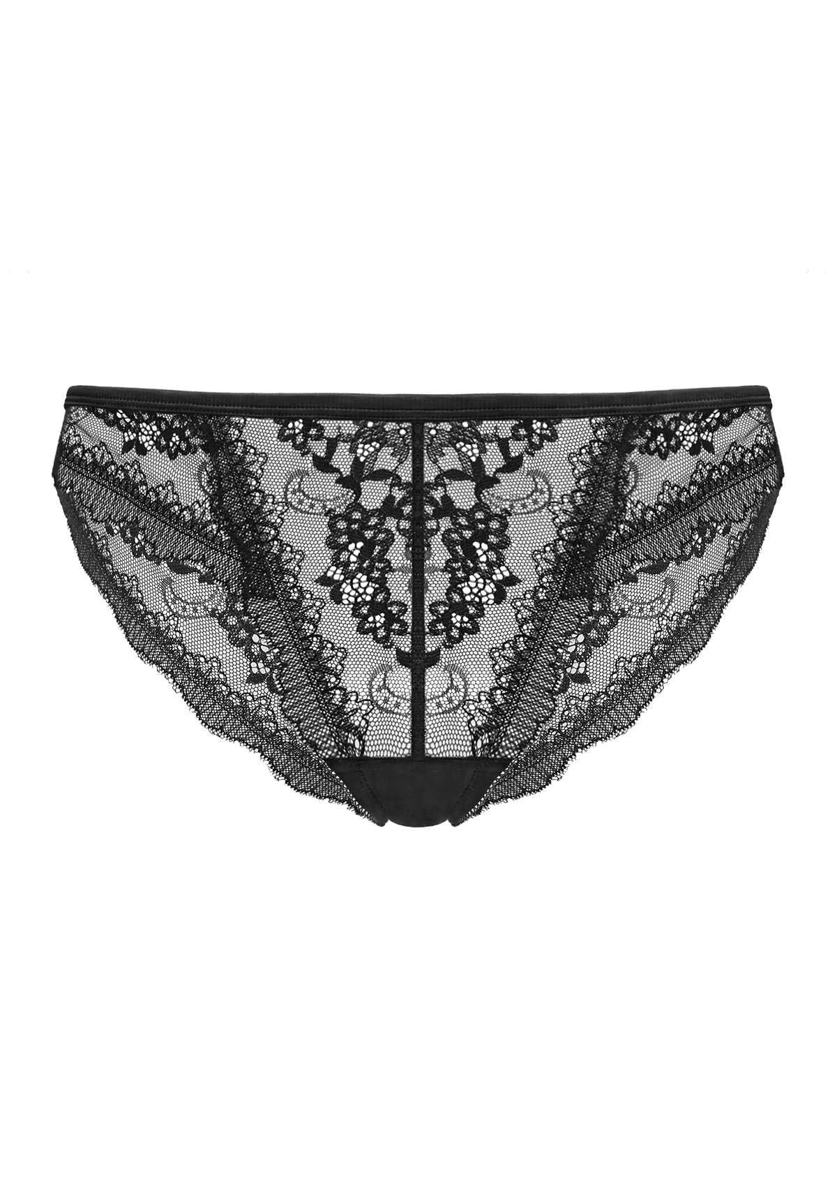 HSIA Floral Lace Bridal Cheeky Underwear: Delicate, Airy, And Comfy - Black / S