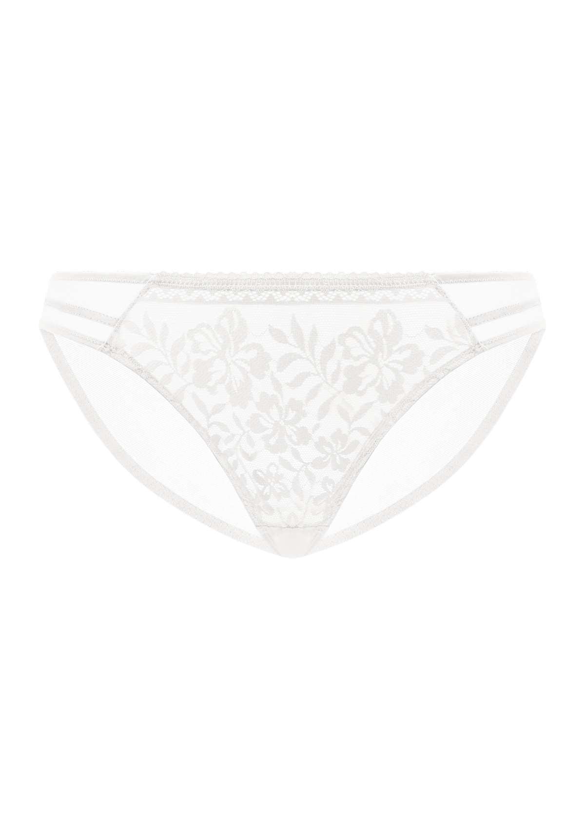 HSIA Gladioli Floral Lace Mesh Airy Elegant Beautiful Bikini Underwear - M / Peach