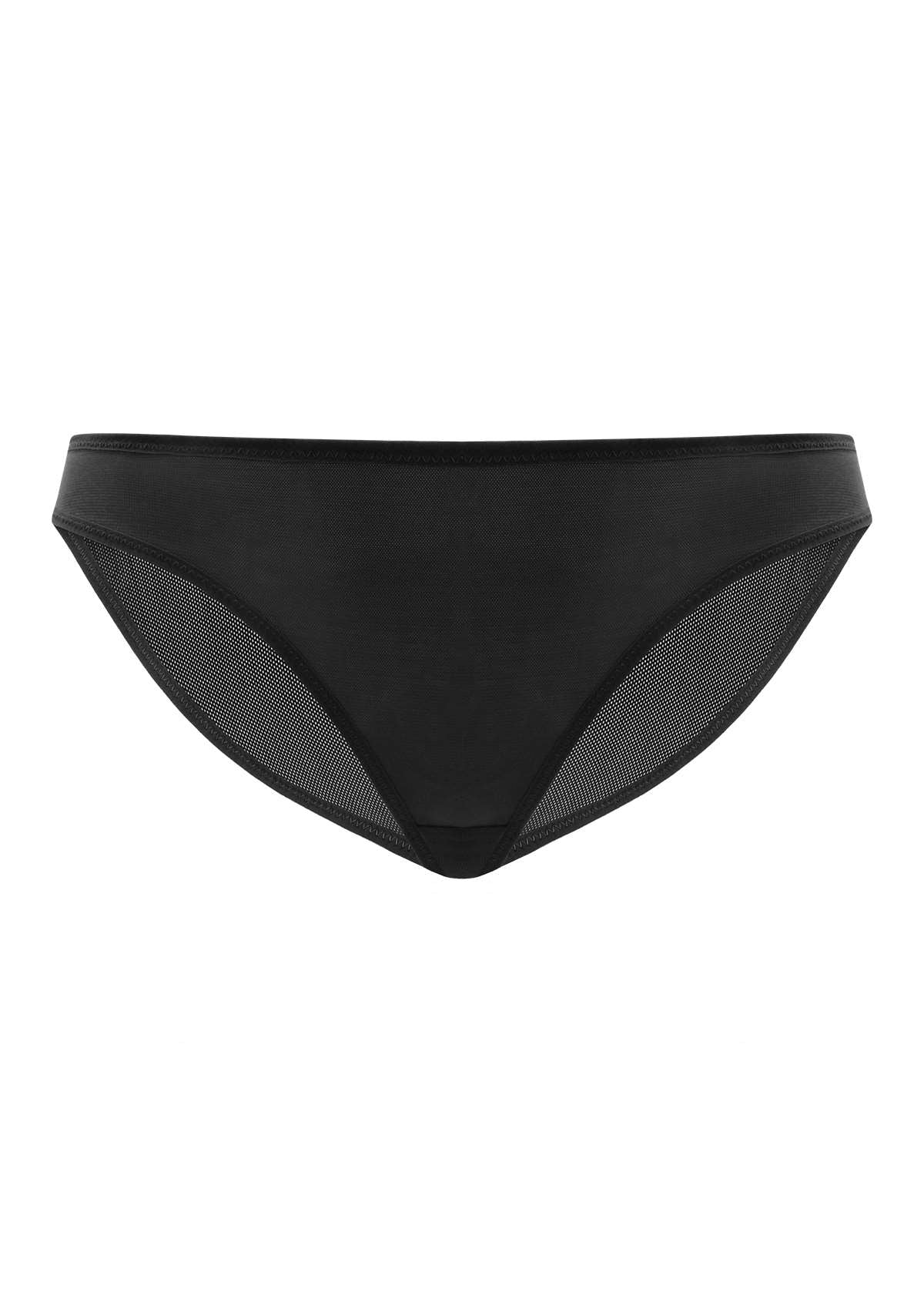 HSIA Billie Smooth Sheer Mesh Lightweight Soft Comfy Bikini Underwear - L / Black