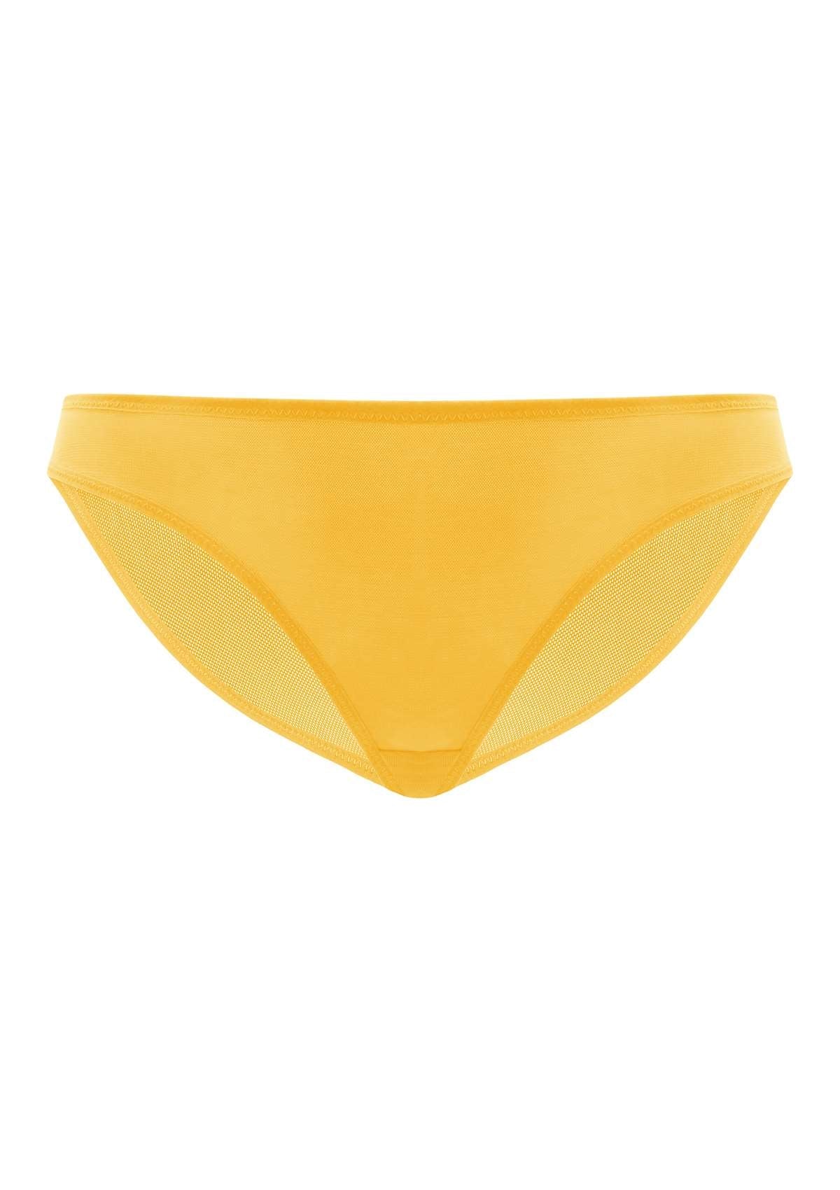 HSIA Billie Smooth Sheer Mesh Lightweight Soft Comfy Bikini Underwear - L / Yellow