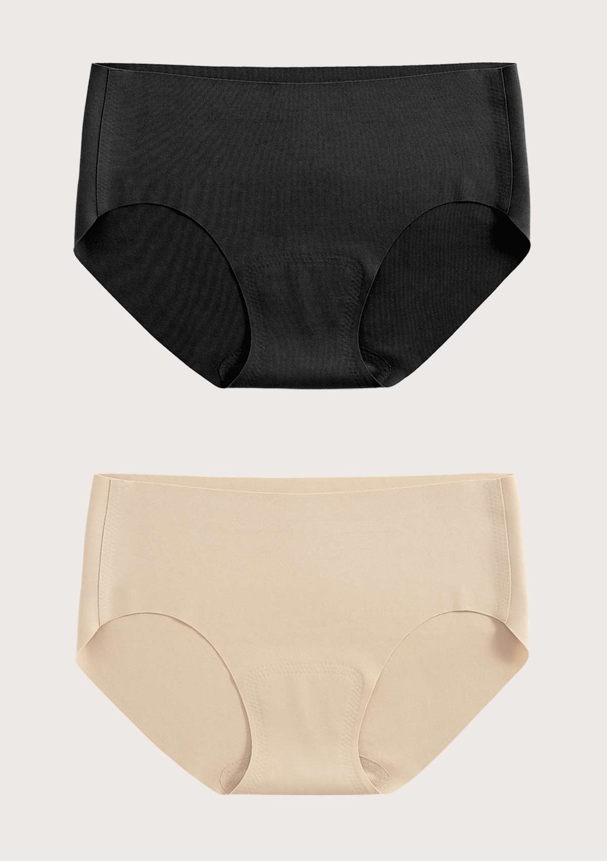 HSIA High-Rise Seamless Comfort Panties -2 Pack - S / Pink+Light Gray