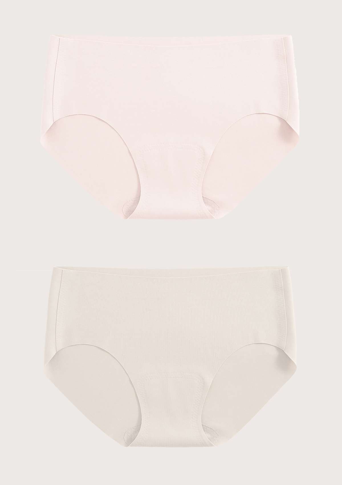 HSIA High-Rise Seamless Comfort Panties -2 Pack - M / Pink+Light Gray