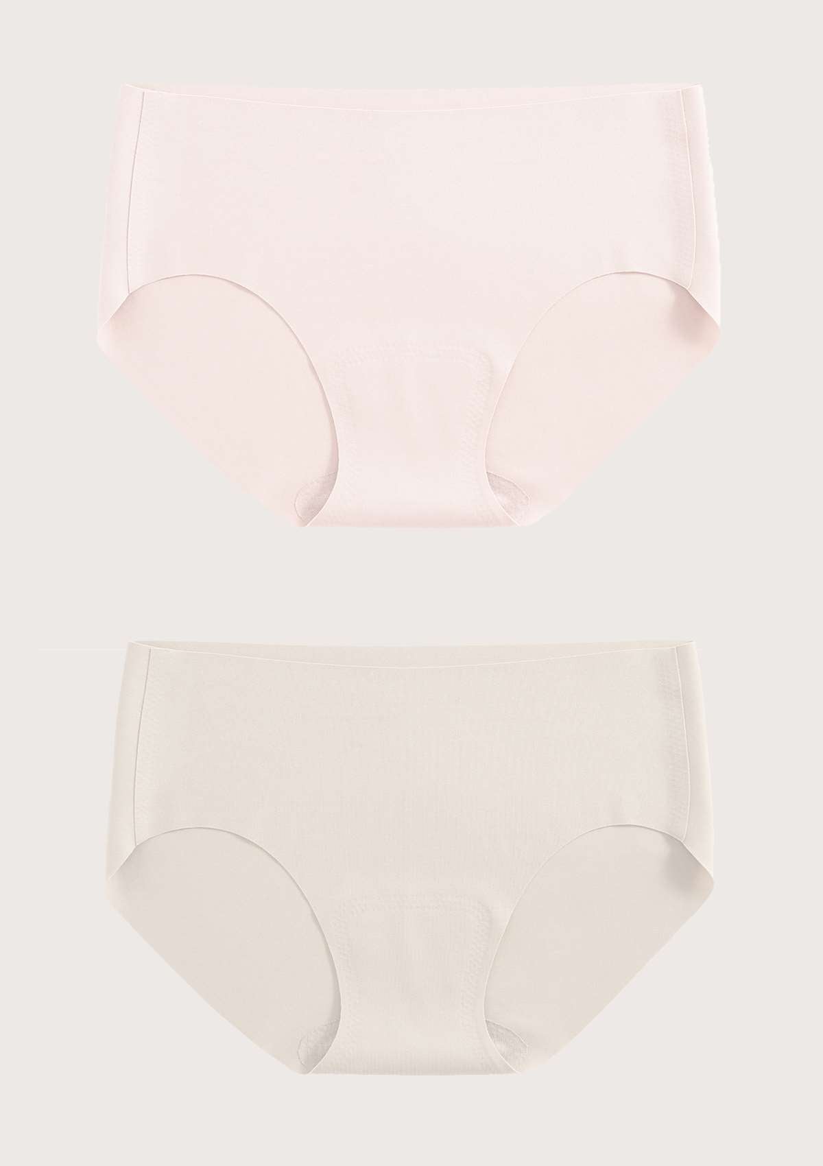 HSIA High-Rise Seamless Comfort Panties -2 Pack - L / Pink+Light Gray