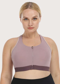 HSIA Front Zip Racerback Medium-Impact Sports Bra