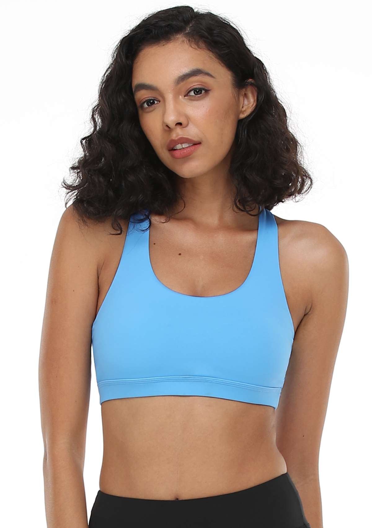 SONGFUL Vigor Low-Impact Chic Stylish Versatile Sports Bra - L / Light Blue