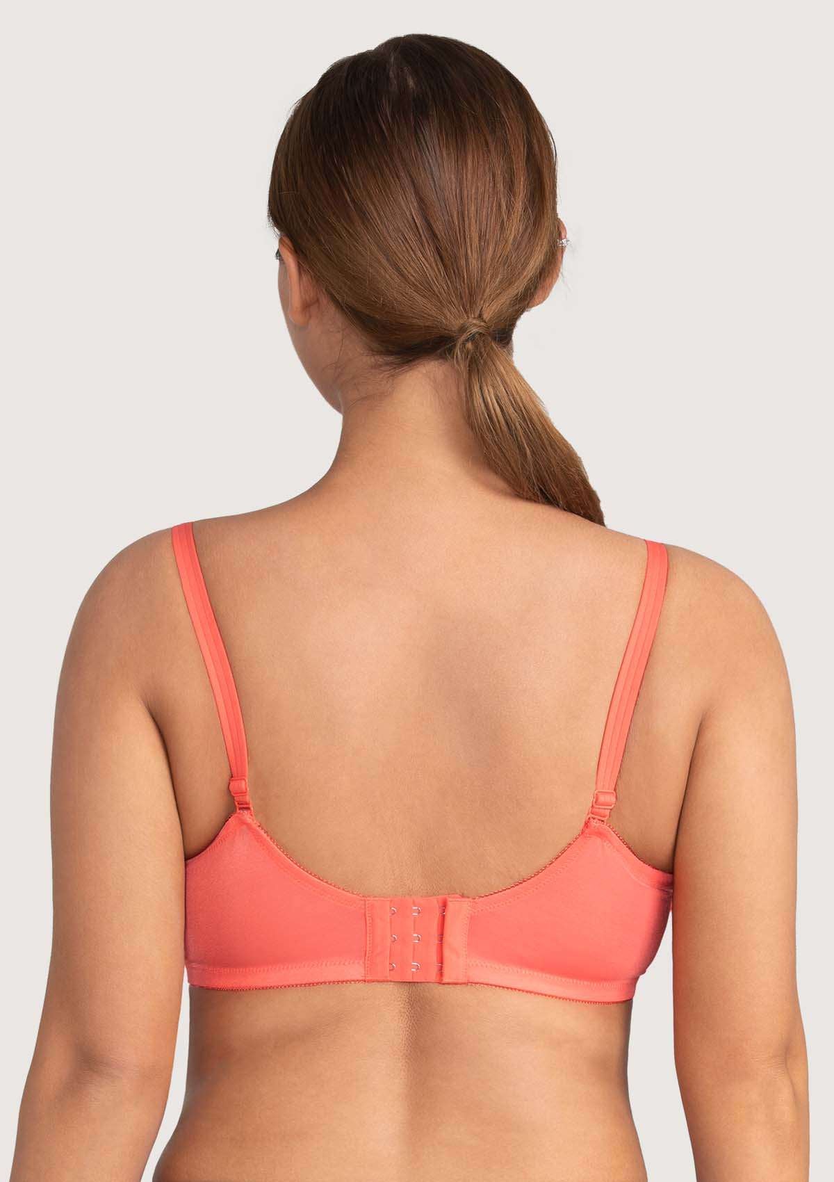 HSIA Amaryllis Lace Underwire Full Cup Bra Unpadded Minimizer Bra - Orange / 40 / D