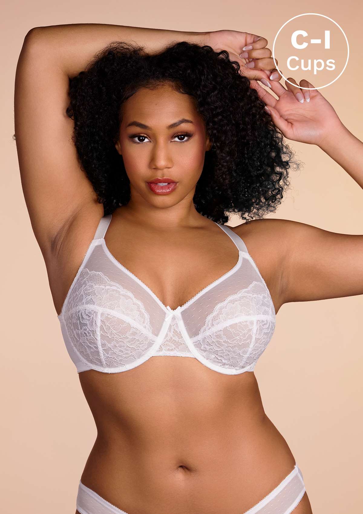 HSIA Enchante Lace Bra And Panties Set: Bra For Side And Back Fat - White / 42 / G