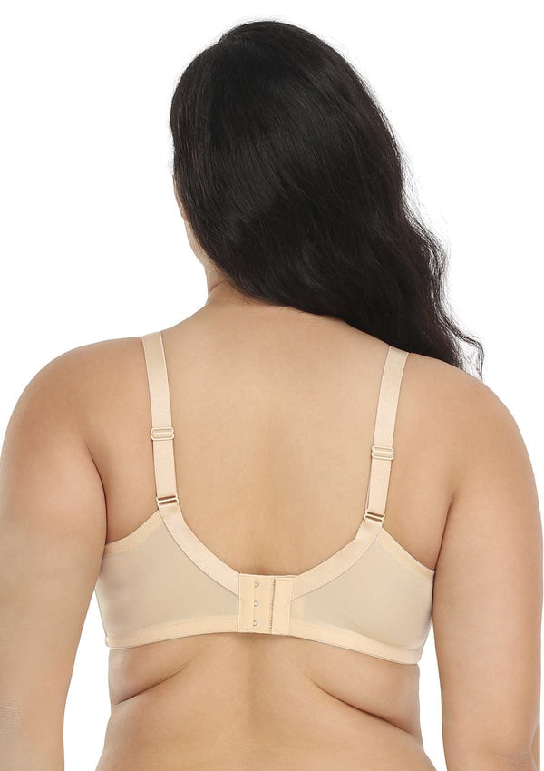 HSIA Pretty In Petals: Strappy Lace Sheer Bra For Side And Back Fat - Beige Cream / 44 / DD/E