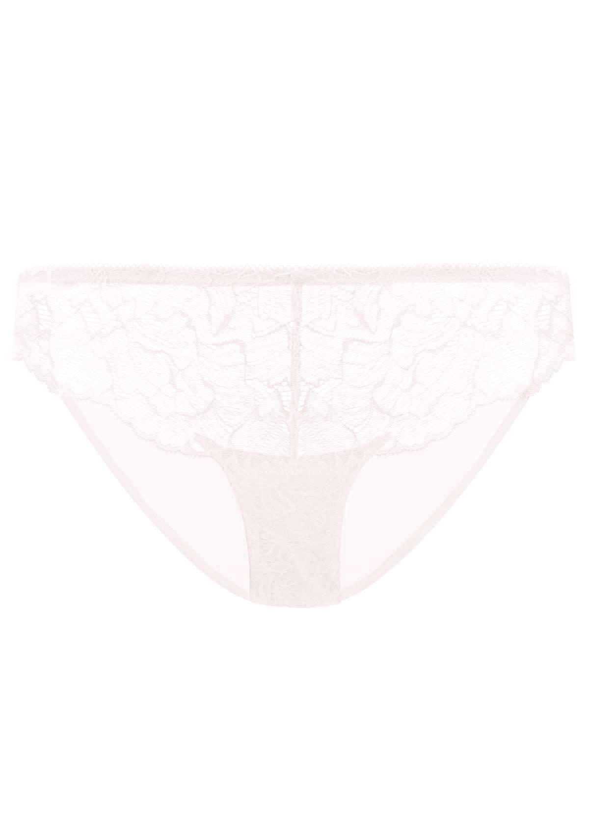 HSIA Blossom Mid-Rise Sheer Lace Lightweight Charming Feminine Pantie - M / Dusty Peach / High-Rise Brief
