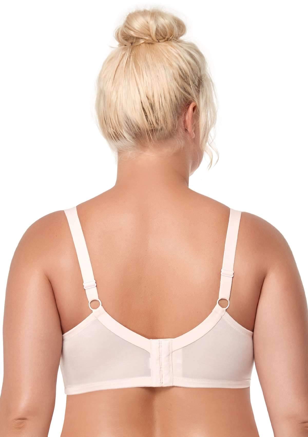 HSIA Blossom Matching Lacey Underwear And Bra Set: Sexy Lace Bra - Dusty Peach / 44 / DDD/F