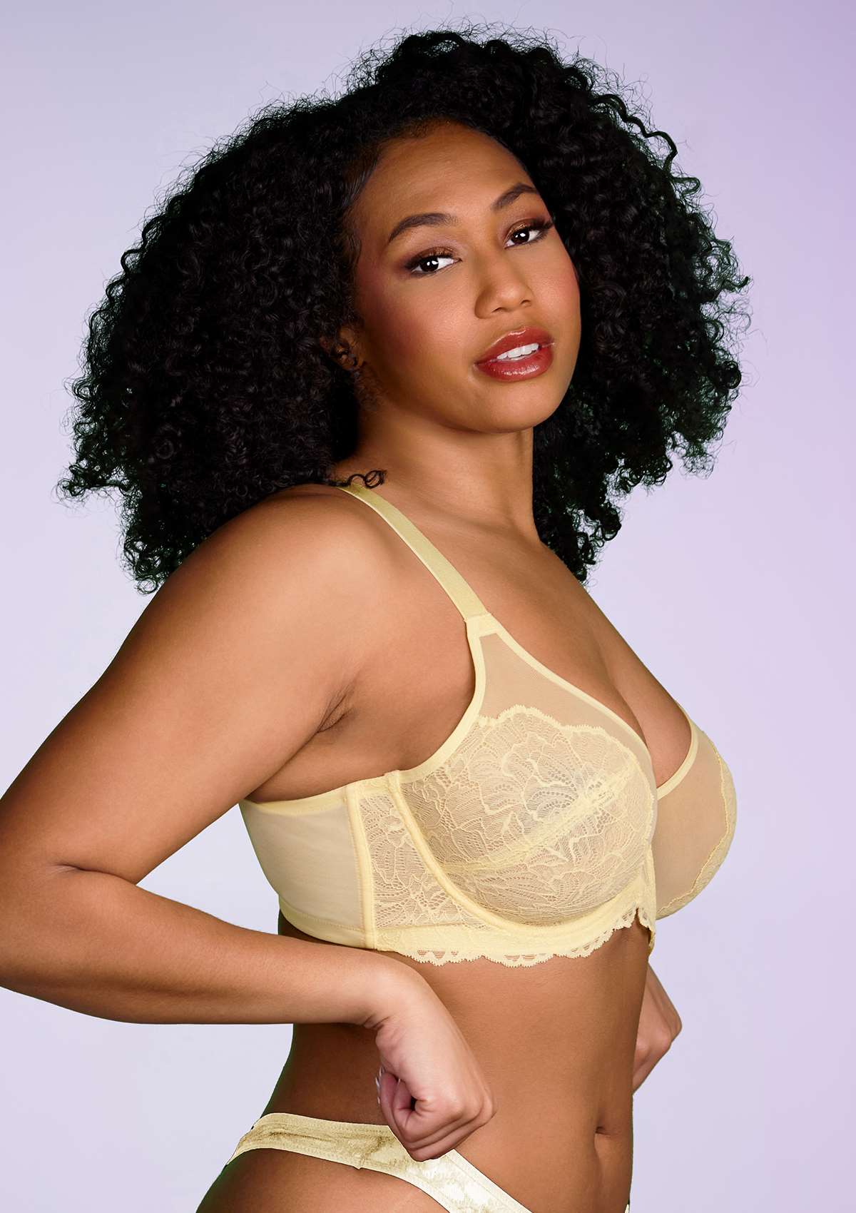 HSIA Blossom Full Coverage Side Support Bra: Designed For Heavy Busts - Light Yellow / 42 / H