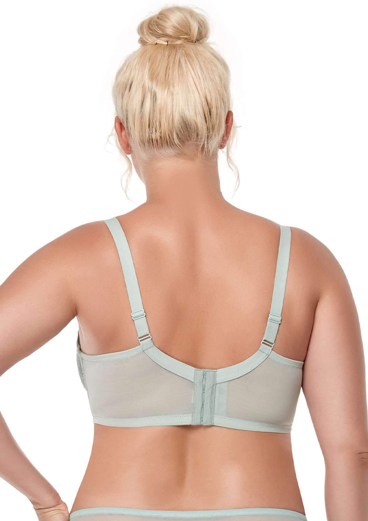 HSIA All-Over Floral Lace: Best Bra For Elderly With Sagging Breasts - Pewter Blue / 40 / DDD/F